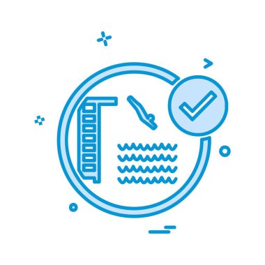 Yüzme simgesi tasarım vektörü 