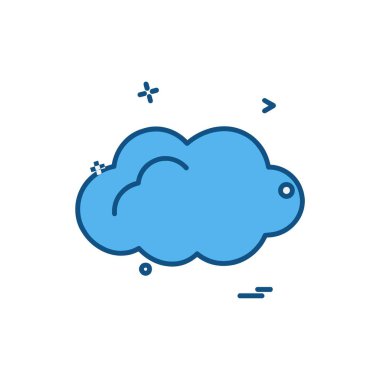 Bulut simgesi tasarım, renkli vektör çizim