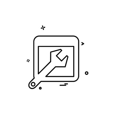 İngiliz anahtarı simgesi tasarım, renkli vektör çizim