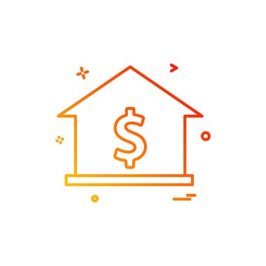 Dolar simgesi tasarım, renkli vektör çizim