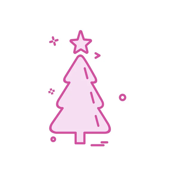 Christmas Tree Icon Design Vector — Stock Vector