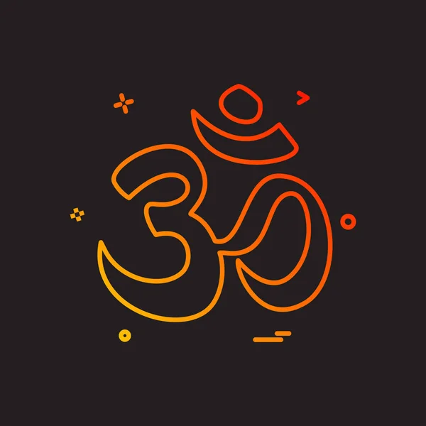 Hindu Sign Icon Design Vector — Stock Vector