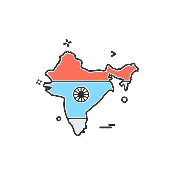 Mapa India Icono Vector Diseño — Vector de stock