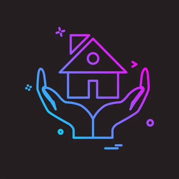House Icon Design Colorful Vector Illustration — Stock Vector