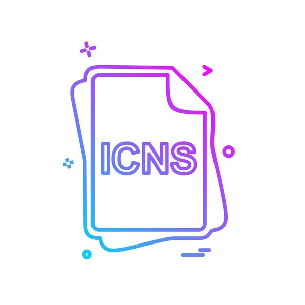 Type Fichier Icns Icon Design Vector — Image vectorielle