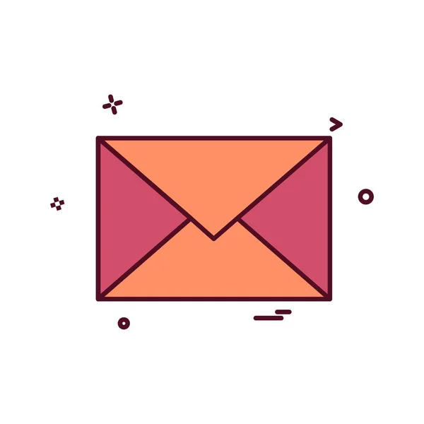 Mail Icon Design Bunte Vektorillustration — Stockvektor