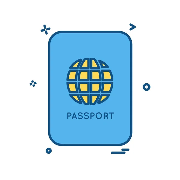 Passaporto Icona Disegno Vettoriale Illustrazione — Vettoriale Stock