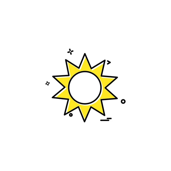 Sol Brillo Caliente Icono Vector Diseño — Archivo Imágenes Vectoriales