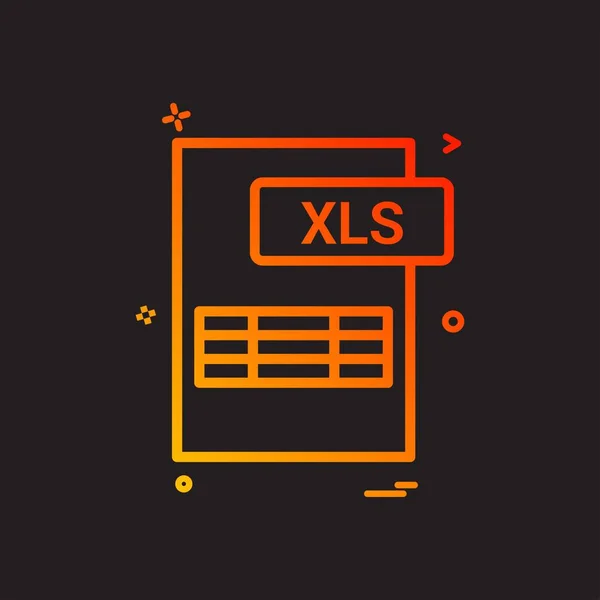 Xls ファイル形式アイコン ベクトル デザイン — ストックベクタ