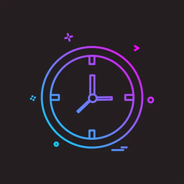 Klok Horloge Pictogram Vector Ontwerp — Stockvector