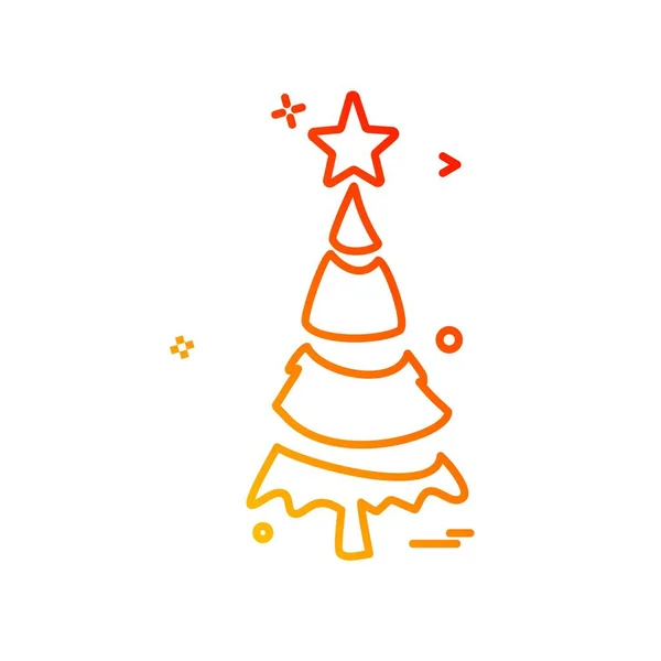 Kerstboom Pictogram Ontwerp Vector — Stockvector