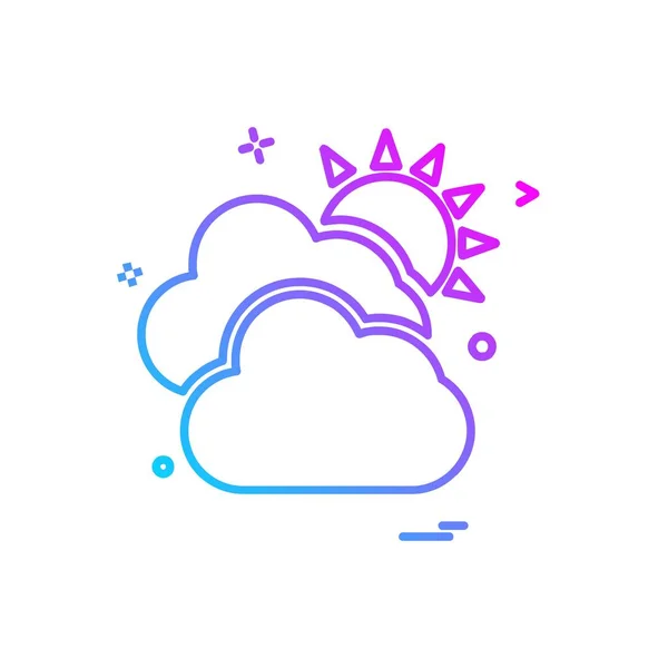 Desenho Ícone Nuvem Ilustração Vetorial Colorida —  Vetores de Stock