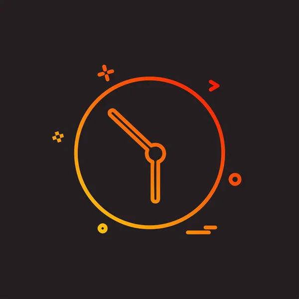 Clock Icon Design Vector — Stock Vector