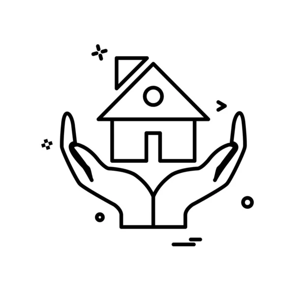 Design Icona Della Casa Illustrazione Vettoriale Colorata — Vettoriale Stock