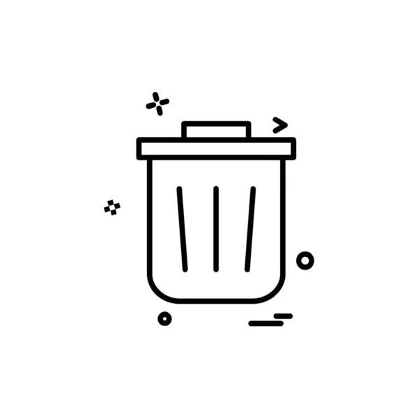 Trash Icon Design Bunte Vektorillustration — Stockvektor