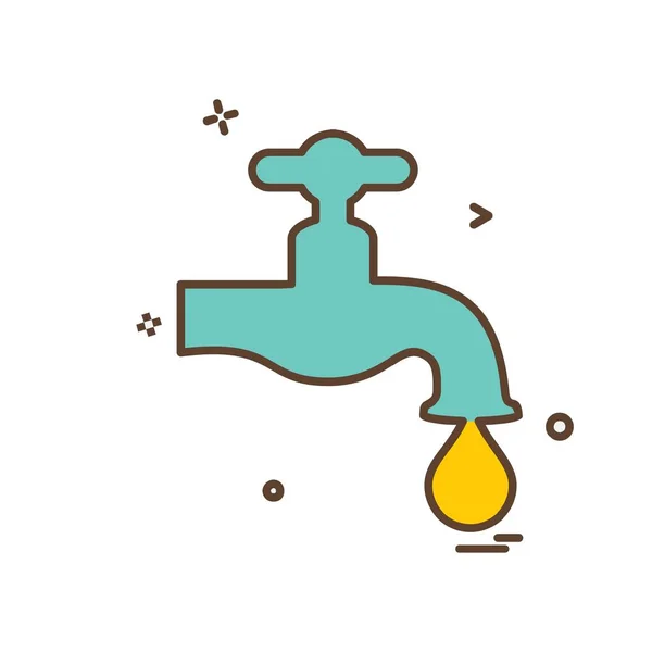 Wasserhahn Icon Design Bunte Vektorillustration — Stockvektor