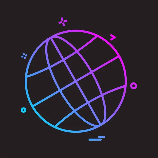 Globus Symbol Design Vektor Illustration — Stockvektor