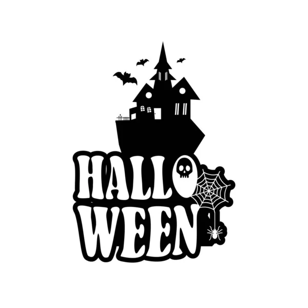 Diseño Tipografía Halloween Sobre Fondo Blanco Ilustración Vectorial — Vector de stock