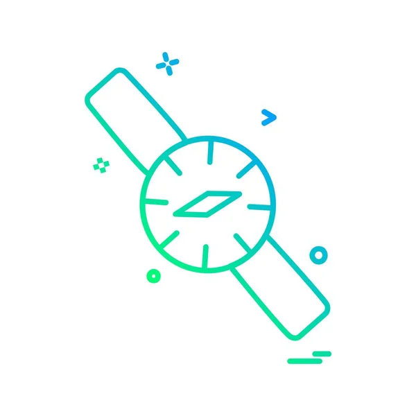 Conception Icône Montre Illustration Vectorielle Colorée — Image vectorielle