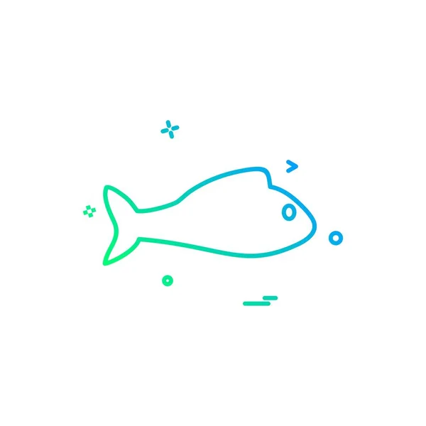 Balık Simgesi Tasarım Vektörü — Stok Vektör