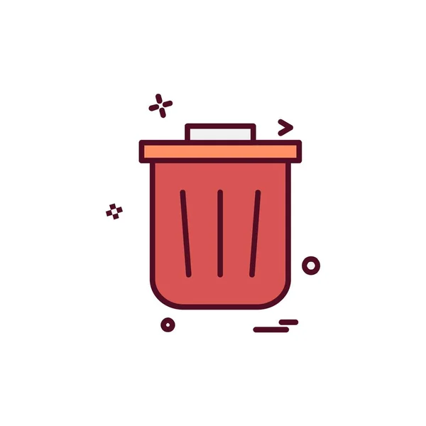 Trash Icon Design Vector — Stock Vector