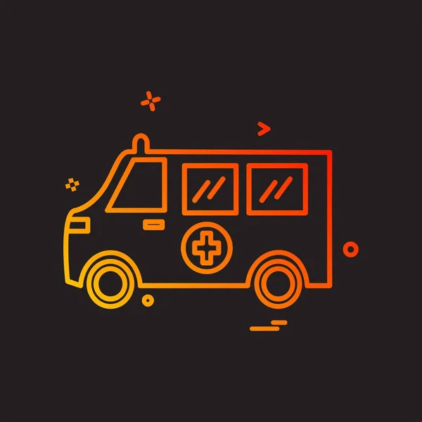 Vettore Progettazione Icona Ambulanza — Vettoriale Stock