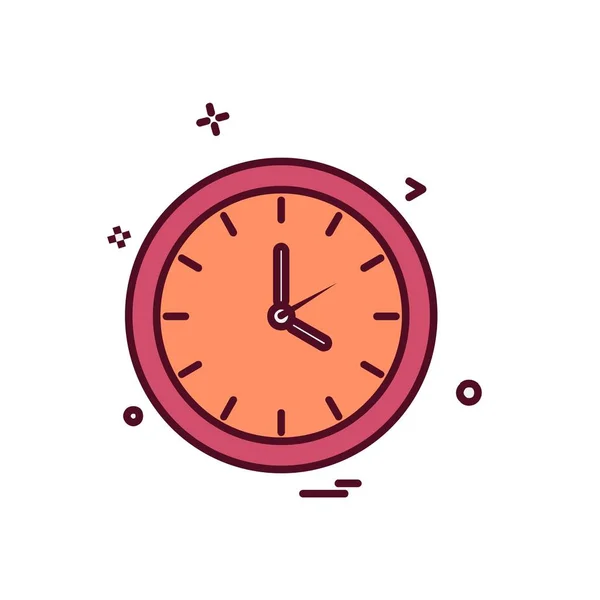 Clock Icon Design Vector — Stock Vector