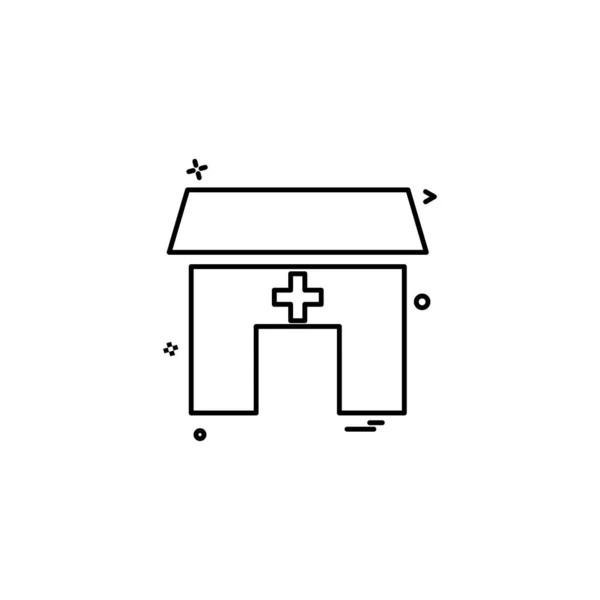 Haus Gebäude Krankenhaus Ikone Vestor Design — Stockvektor