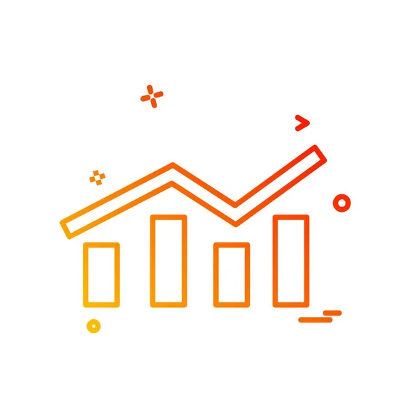 Business Diagram Ikon Design Vektorillustration — Stock vektor