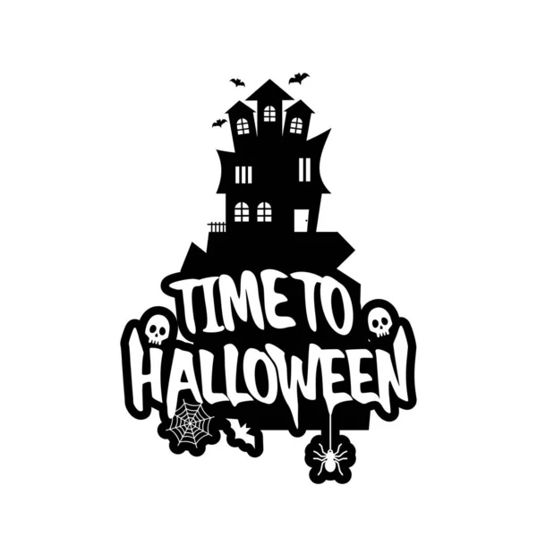 Diseño Halloween Con Tipografía Vector Fondo Blanco — Archivo Imágenes Vectoriales