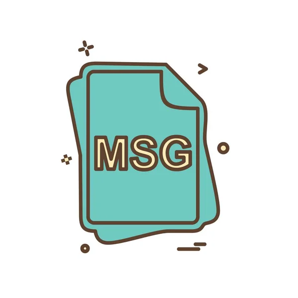 Msg Datei Typ Symbol Design Vektor Illustration — Stockvektor