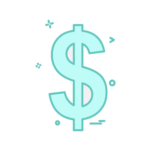 Dollar Icon Design Colorful Vector Illustration — Stock Vector