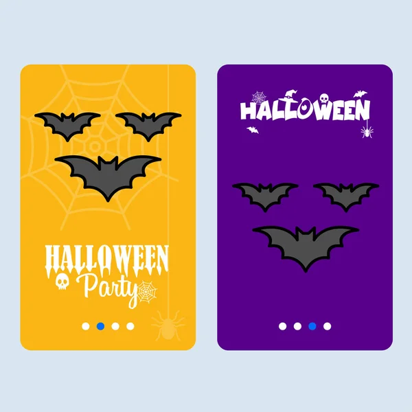 Design Convite Feliz Halloween Com Vetor Morcegos — Vetor de Stock