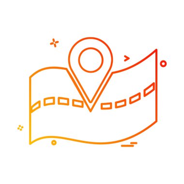 Gezinti simgesi tasarım, renkli vektör çizim