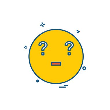 Emoji simgesi tasarım, renkli vektör çizim