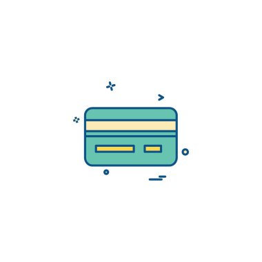 Kredi kartı simgesi tasarım, renkli vektör çizim