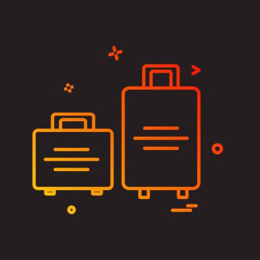 Seyahat çanta simge tasarlamak vektör