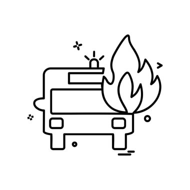 İtfaiye aracı simgesi tasarım vektörü