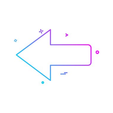 Sol ok simgesi tasarım vektörü