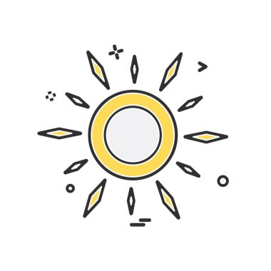 Güneş simgesi tasarım, renkli vektör çizim