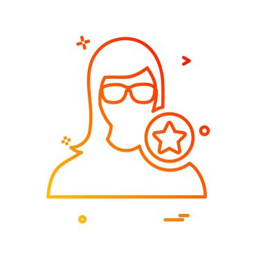 Kadın avatar simge tasarlamak vektör