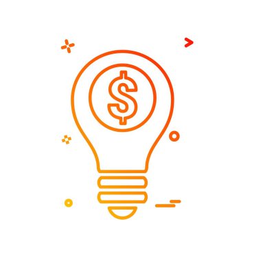 Ampul simgesi tasarım, renkli vektör çizim