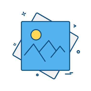 Görüntü simgesi tasarım, renkli vektör çizim