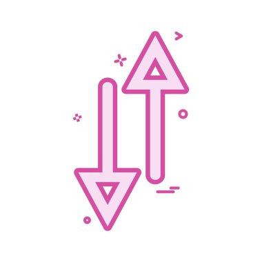 Aşağıdaki ok ikon vektör tasarımı