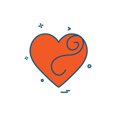 Kalp simgesi tasarım, Sevgililer günü için vektör çizim