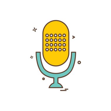 Mikrofon simgesi tasarım vektörü