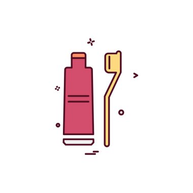 Diş macunu simgesi tasarım vektörü