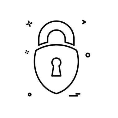 kilit düz simge vektör çizim 