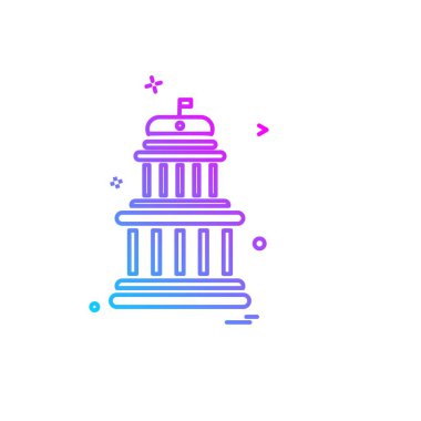 Kale simgesi tasarım, renkli vektör çizim