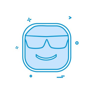 Mutlu emoji simgesi tasarım, renkli vektör çizim